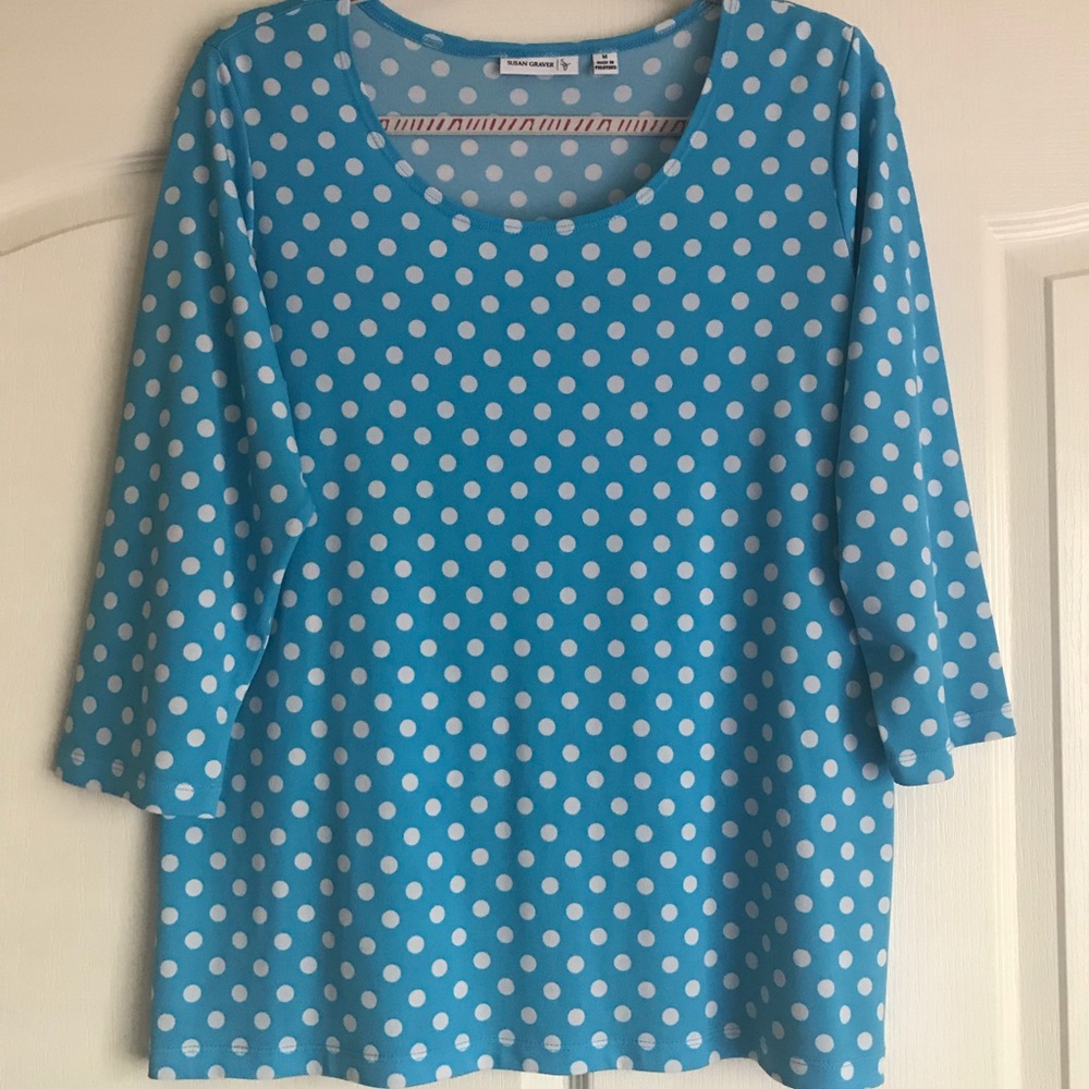 Susan Graver Polka Dot Liquid Knit Top